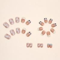Uñas artificiales con patrón de vaca lechera para mujeres, uñas de manicura, suministro de salón de arte profesional - details 4