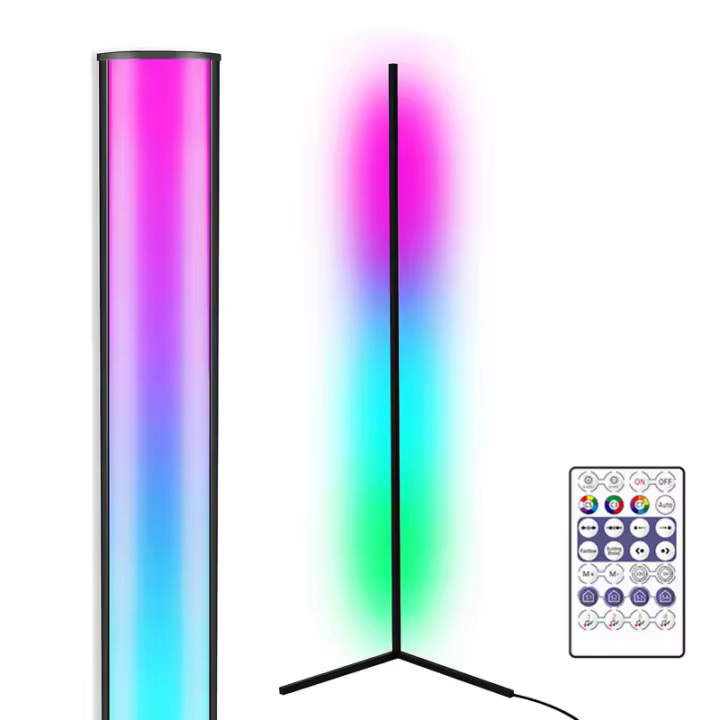Lámpara de pie colorida RGB inteligente con control remoto, lámpara de pie de línea minimalista, lámpara de árbol de decoración de esquina LED moderna para sala de estar, dormitorio - 1