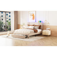 Cama de Almohada de Terciopelo 140 x 200cm, Doble con Barra Ligera y Enchufe USB, Dosel y Cajón Grande, Adecuada para Adultos y Adolescentes Sin Colchón - details 12