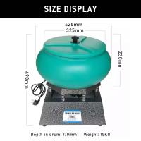 Máquina vibradora de 12L y 17 pulgadas, 350W, para joyería, pulido de metales, herramientas de acabado de barril de roca seca y húmeda, 220V de gran capacidad - details 2