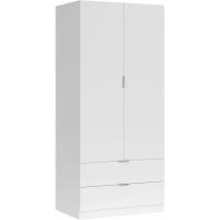 Armario de 2 Puertas y 2 cajones, Acabado en Color Blanco Artik, Medidas: 81 cm (Ancho) x 180 cm (Alto) x 52 cm (Fondo) - details 2