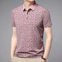Polo de Algodón de Seda de Verano Camiseta de Negocios Casual para Hombres - details 4