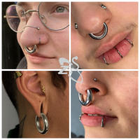 ZS-anillo redondo de acero de titanio para hombre y mujer, Piercings de gran calibre, expansor de oreja y nariz, Piercing de tabique, 2/4/6/8/10/12G, F136 G23, 1 unidad - details 2