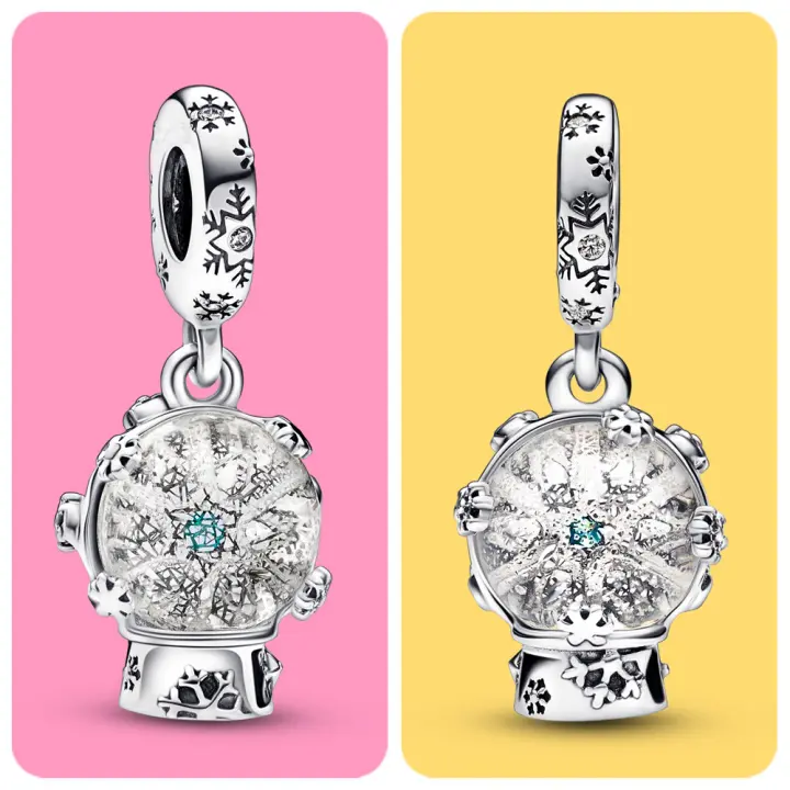 Colgante de pulsera con globo de nieve, fabricación de joyas de plata - 1
