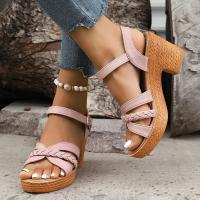 Zapatos de tacón con cordones para mujer, sandalias de gladiador de plataforma de verano, zapatos de playa casual resort con tiras al tobillo - details 17