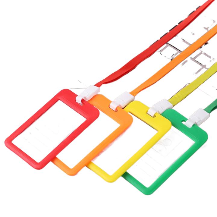 Tarjetero de trabajo para hombre y mujer con cordón, tarjetero de crédito, funda para tarjetas de visita, billetera con nombre de identificación, bolsa para autobús