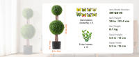 SucceBuy Árbol topiario de boj artificial, árboles topiarios de imitación con hojas adicionales, juego con clasificación UV para decoración del hogar interior/exterior. - details 9