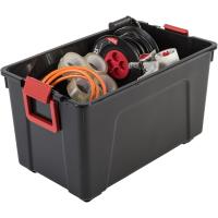 Caja de almacenamiento de plástico grande Caja de garaje de 60 l Lote de 3 SIA-60 Negro Apilable - details 21