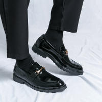 Zapatos de tacón bajo formales para hombre, mocasines informales antideslizantes, cómodos, transpirables, color negro y marrón, para fiesta de boda, Lea - details 28