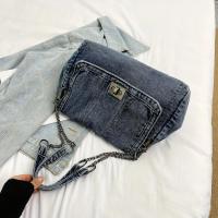 Bolso de hombro versátil y elegante de moda 2015 con correa de cadena - Casual, azul y blanco, gran capacidad, correa fija, forro de poliéster, bolso de mano - details 18