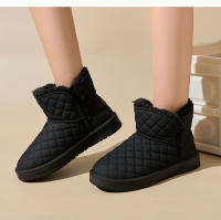 Botas de nieve de lana, zapatos de algodón grueso, a la moda, versátiles, cálidas, con suela gruesa y corta. - details 12