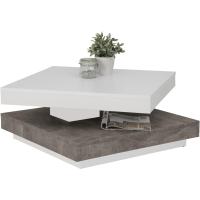 Cuadrada, Material Compuesto de Madera, Tablero Giratorio en 360° ° , Roble Blanco/Roble Sonoma, 67 x 67 x 35 cm - details 8