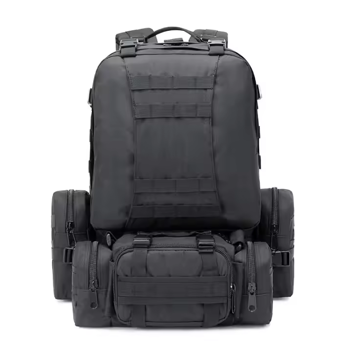 Mochila de senderismo 4 en 1 de 50l para hombre, bolsa de asalto multifuncional impermeable, desmontable, para exteriores - 1