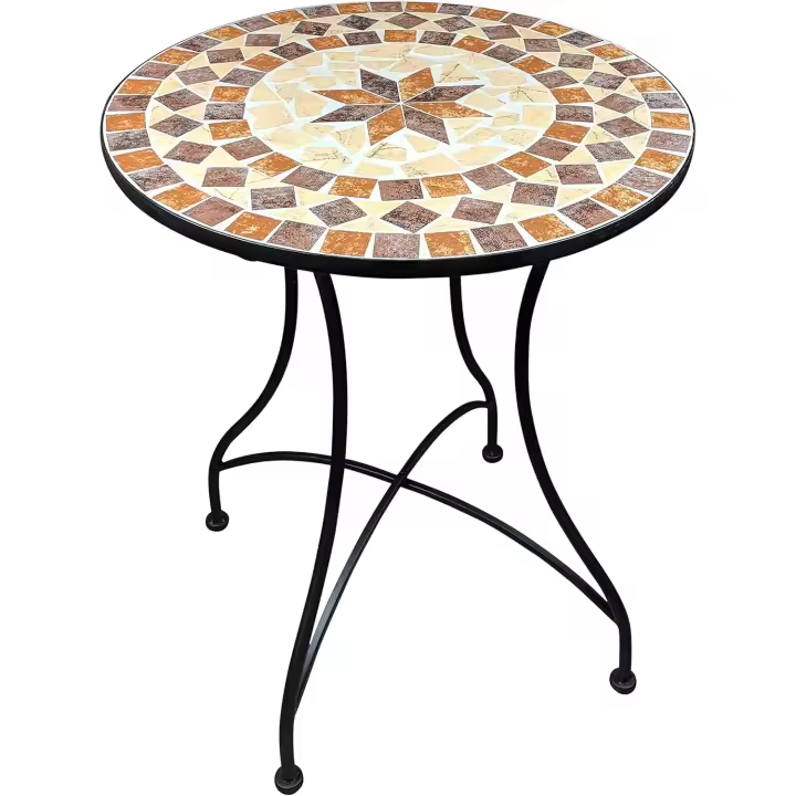 Mesa de Balcón Mosaico Jardín Redonda Mediterránea - Auxiliar, 60 cm - 1