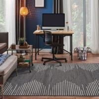 Alfombra de salón bohemia a rayas, resistente a las manchas, para sala de estar, cocina, dormitorio, comedor, oficina en casa - details 4