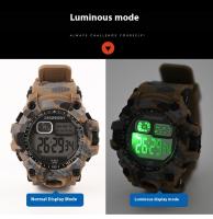 Reloj de Pulsera Electrónico de Moda para Hombres SHUNWAY Impermeable, Luz Nocturna, Deportes al Aire Libre, Camuflaje - details 6