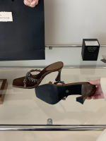 Pasarela tacones altos sandalias abiertas de satén con diamantes de imitación de lujo moda cabeza cuadrada zapatos de mujer versátiles - details 3