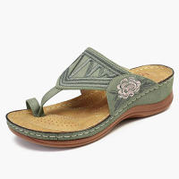 Sandalias planas de espiga para mujer, chanclas ortopédicas bordadas, cómodas y elegantes, Verano - details 5