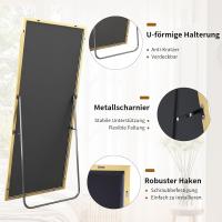 pie grande de 140 x 40 cm, espejo de cuerpo entero con marco de aluminio, para dormitorio, salón y cuarto de baño, dorado - details 21