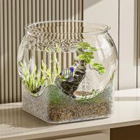 Pecera redonda Ultra transparente, tanque de visualización extraíble de plástico, decoración decorativa de escritorio con vista de 360 grados, pequeño acuario, decoración de escritorio - details 7