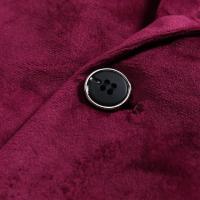 Blazer ajustado de terciopelo con dos botones para hombre, Color sólido - details 10