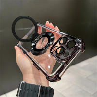 Soporte de Montaje de Choque Magnético Funda Clara Magsafe para iPhone 15, 16, 14, 13, 12, 11 Pro Max Fundas para Móviles de Plateado de Lujo - details 13