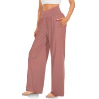 Pantalones De Algodón Y Lino Para Mujer Estilo Casual Cintura Baja De Temporada Todo El Año Pantalones Rectos Caídos De Pierna Ancha Color Sólido De Media Altura - details 16