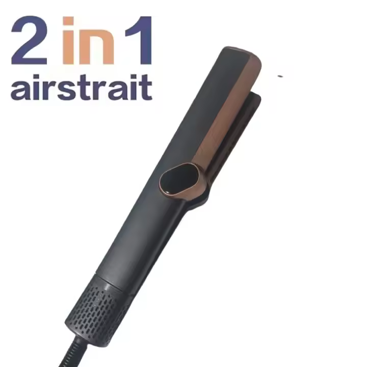 Plancha y secador de pelo profesional 2 en 1, plancha plana con calentamiento, soplador de flujo de aire recto de doble propósito seco y húmedo - 1