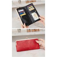 Cartera Larga Multifuncional De Colores Sólidos, Monedero De Mano Vintage, Tarjetero Con Cremallera Para Mujer - details 3