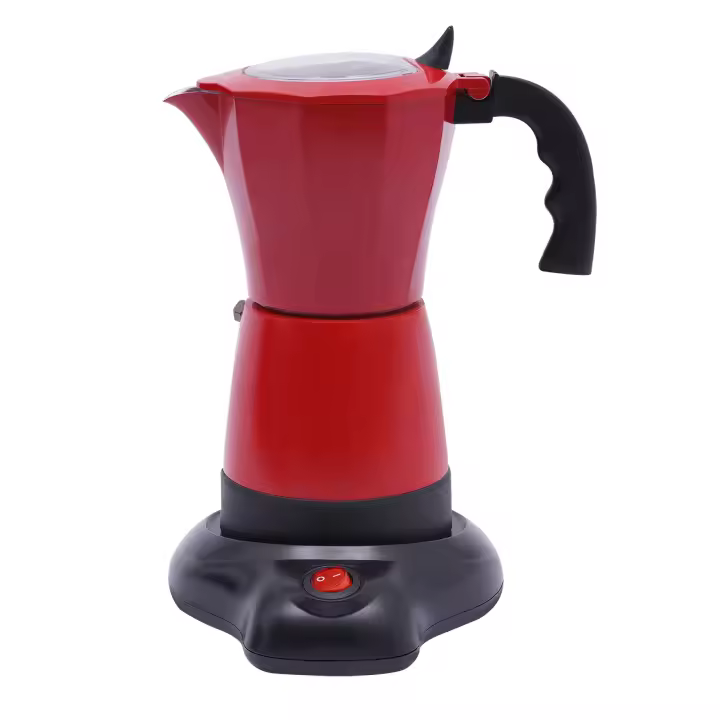 Cafetera eléctrica de 300ML, máquina de café Moca Con Base, 480 vatios, aleación de aluminio, Color Rojo - 1