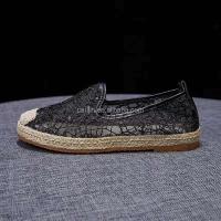 Nuevos zapatos planos de alta calidad, tela tejida de seda dorada para mujer, zapatillas de lona de verano, marca famosa - details 8