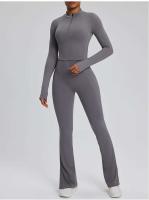 Conjunto deportivo USTADO de 2 UDS Yoga TRE para mujer, sujetador de entrenamiento transpirable Fiess, camiseta corta de manga larga para gimnasio, parte inferior ajustada para acampar - details 9