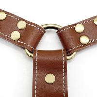 Arnés cuero suave perro, accesorio ustable para entrenamiento de caminar, Pitbull, Alaskan, mediano y grande, color marrón - details 5