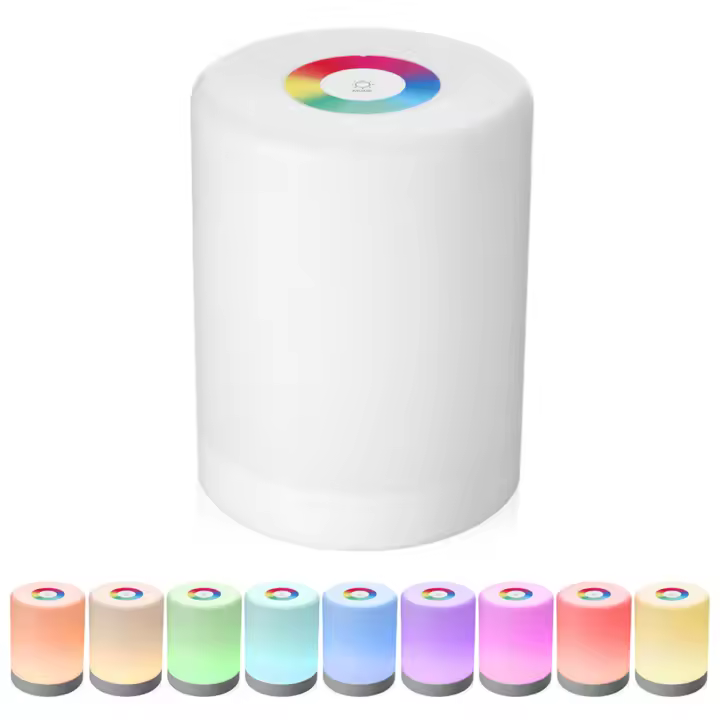 Lámpara LED de noche con Control táctil, atenuador de inducción inteligente, regulable, RGB, cambio de Color, recargable - 1