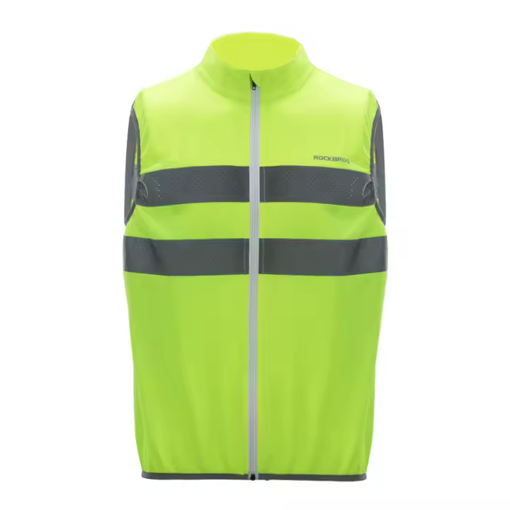 ROCKBROS-chaleco reflectante para ciclismo, chaleco de seguridad con ventilación de malla, transpirable, sin mangas - 1