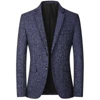 Traje informal de primavera para hombre, chaqueta de negocios de oficina de estilo occidental con solapas de un solo botón, sin planchar, para primavera, 2024 - details 3