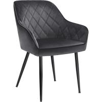 Silla de Comedor de Terciopelo Diseño Comodo con Brazo de Reposar Ancho de 49cm Patas de Metal - details 0