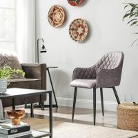 Silla de Comedor con Brazo Tapizada de PU con Estilo Vintage Capacidad de Carga de 110kg - details 11
