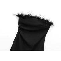 Elegante Vestido Largo de Pluma Sin Espalda Estilo Sexy para Mujeres Perfecto para Fiestas - details 2