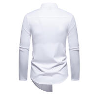 Camisa de Largo Pliegue para Hombres en Otoño Diseño Irregular Elegante Cuello de Standing - details 3