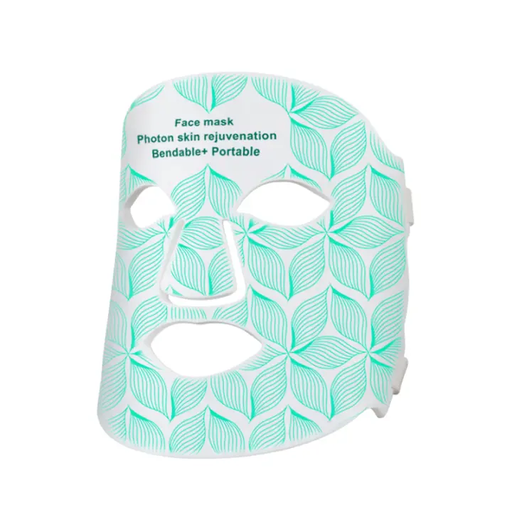 Máscara de Luz Roja Terapéutica Portátil Recargable Terapia de Luz LED de 7+1 Colores para Cuidado de la Piel Facial Anti-envejecimiento para Hogar y Viajes Certificado CE - 1