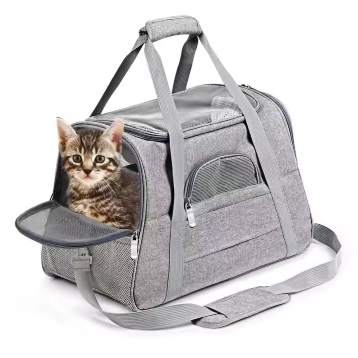 Transportador Portátil para Mascotas Bolsa de Mochila Suave para Perros Pequeños y Gatos - 1