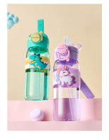 Botella de agua linda para niñas escolares de 600 ml con pajita para niños, taza deportiva para exteriores - details 0