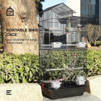 Jaula para pájaros de 2 puertas para pájaros, canarios, adoquines, periquitos, periquitos, piñones, metal, juguete incluido, perchas giratorias - details 1