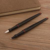 Pluma estilográfica negra de moda, bolígrafo de tinta con punta doblada de plástico de cuerpo largo de 0,38 mm y 0,5 mm, suministros de oficina, papelería, novedad de 2022 - details 0