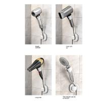 Soporte para secador de pelo sin perforación, soporte para secador de pelo montado en la pared ajustable a mano, resistente al agua, ahorra espacio, soporte para ducha perezoso - details 1