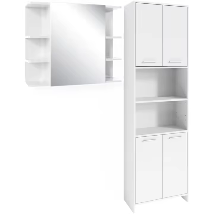 Armario de baño Maris, Blanco, 56,1 x 190 cm - 1