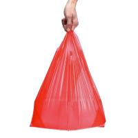 Bolsas de plástico rojas de 50 piezas con asa, bolsa de chaleco grueso para supermercado, tienda de comestibles, regalo, almacenamiento de compras, bolsa de basura de cocina - details 1