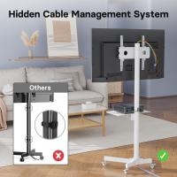 Soporte TV Ruedas para Pantallas de 23 a 60 Pulgadas, Soporte TV Suelo Ajustable en Altura con Estante, Soporte TV Movil Compatible con VESA 50x50mm a 400x400mm, Capacidad 40kg, Negro - details 15