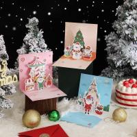 Tarjetas de Felicitación de Navidad 3D, invitaciones, letras bronceadas plegables, Feliz Navidad, hogar, fiesta de Navidad, decoración de sobres, regalos - details 7